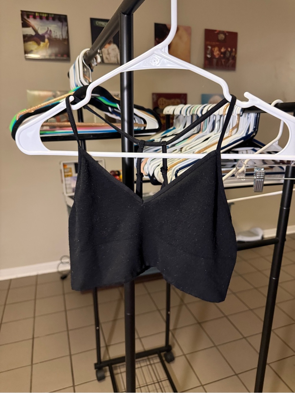 Anthropologie Black Cropped Cami Bralette